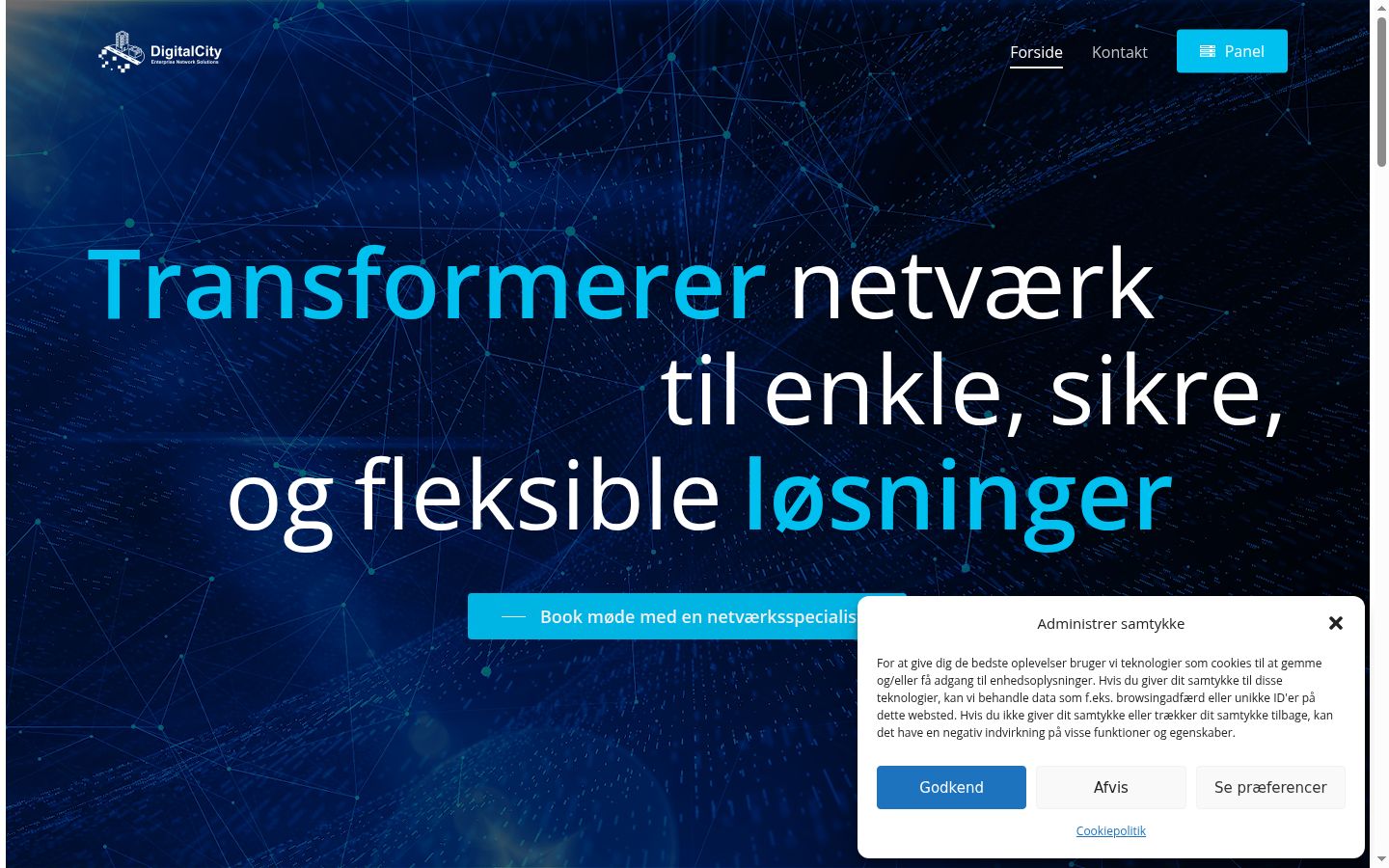 Skjermbilde av samtykkebanneret slik det vises før noen interaksjon