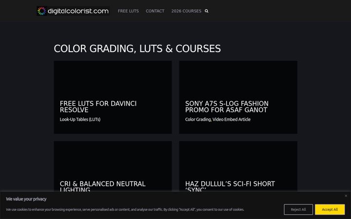 Screenshot of digitalcolorist.com
