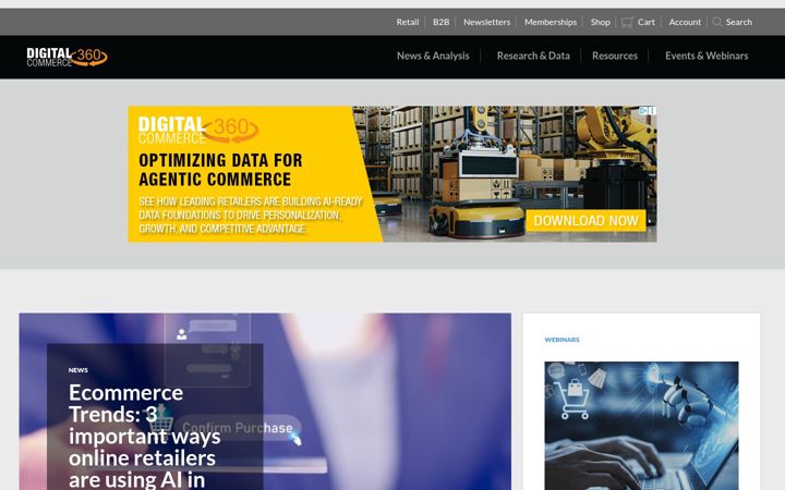 Zrzut ekranu digitalcommerce360.com