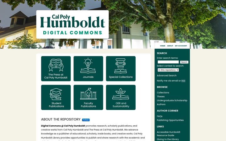 Skjermbilde av digitalcommons.humboldt.edu