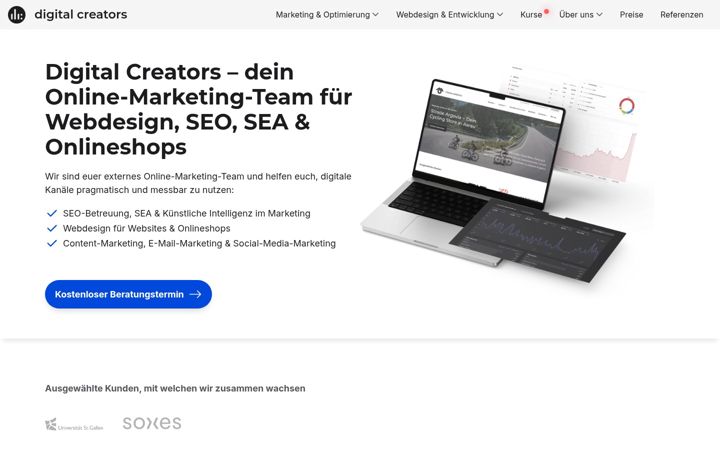 Screenshot of digitalcreators.ch