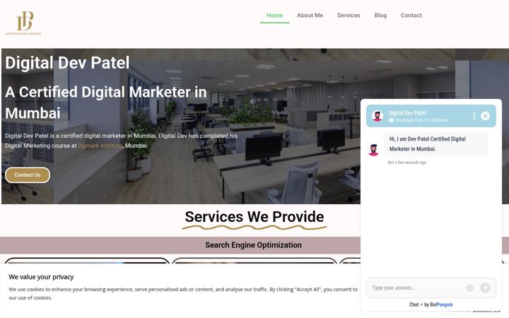Ekrānuzņēmums no digitaldevpatel.in