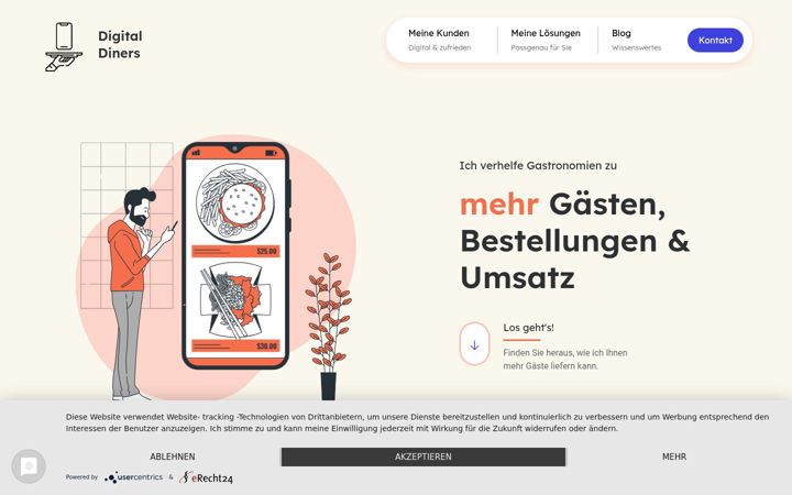 Screenshot of digitaldiners.de