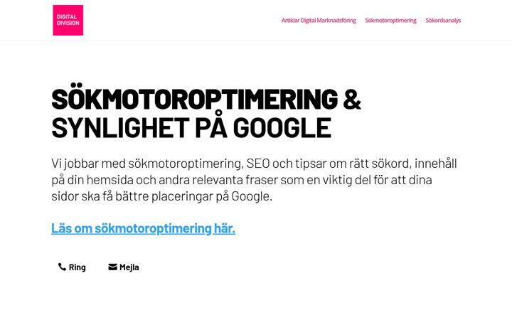 Screenshot di digitaldivision.se
