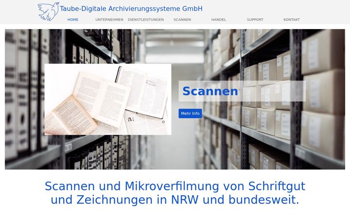 Screenshot of digitale-archivierung-taube.de