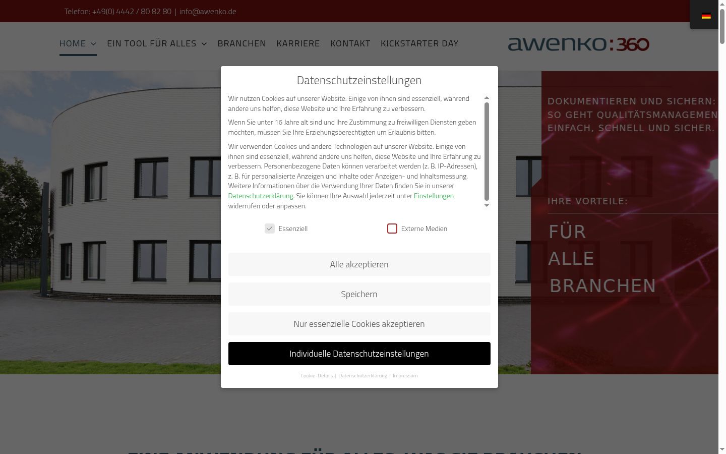 Zrzut ekranu banera zgody wyświetlanego przed jakąkolwiek interakcją
