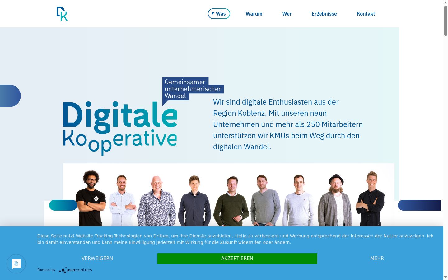 Screenshot van de toestemmingsbanner zoals getoond vóór enige interactie