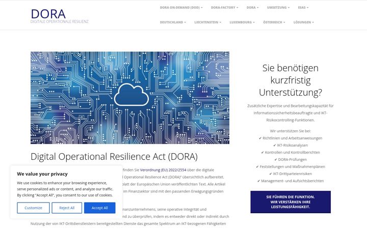Screenshot of digitale-operationale-resilienz.de