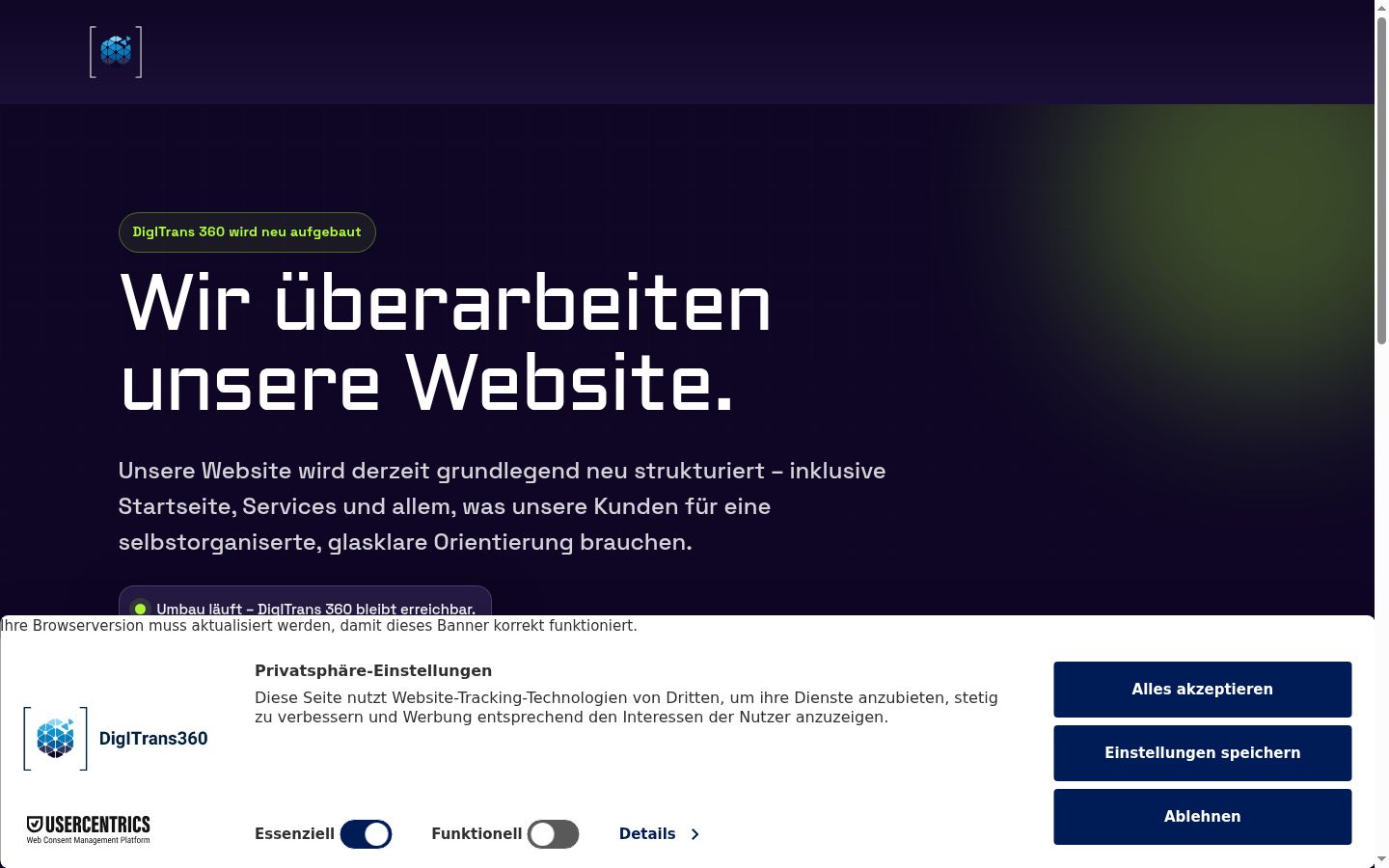 Zrzut ekranu banera zgody wyświetlanego przed jakąkolwiek interakcją