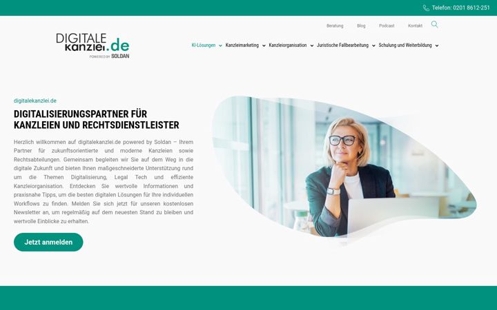 Skärmbild av digitalekanzlei.de