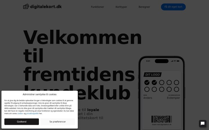 Screenshot of digitalekort.dk