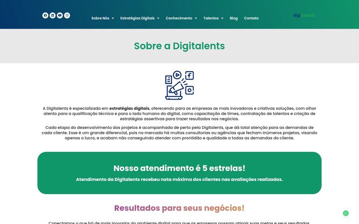 Captura de pantalla de digitalents.com.br