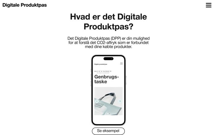 Screenshot of digitaleproduktpas.dk
