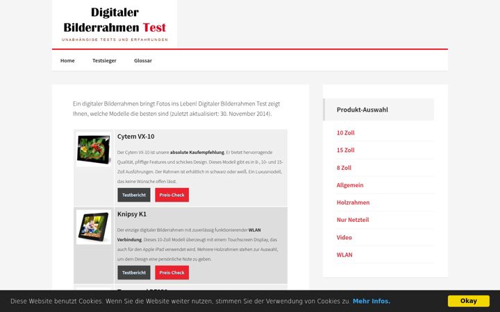 Screenshot of digitaler-bilderrahmen-tests.de