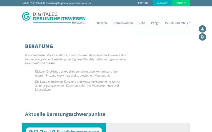Screenshot of digitales-gesundheitswesen.de
