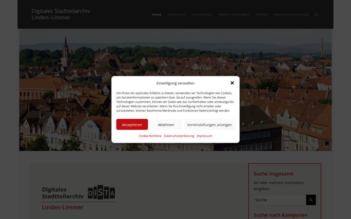 Screenshot stránky digitales-stadtteilarchiv-linden-limmer.de