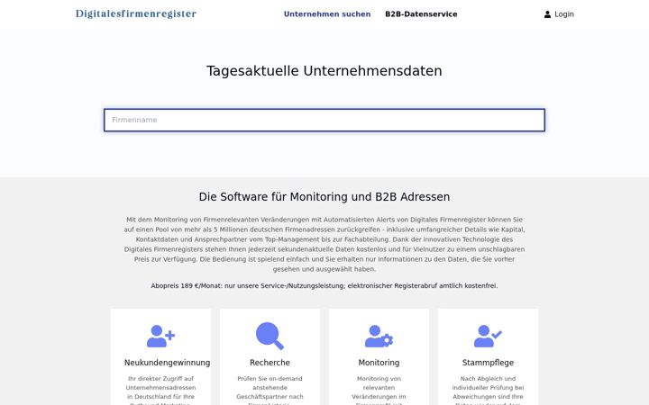 Screenshot of digitalesfirmenregister.de