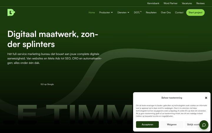 Zrzut ekranu digitaletimmerman.nl