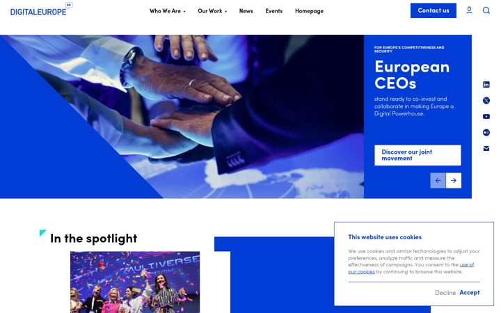Snimka zaslona za digitaleurope.org