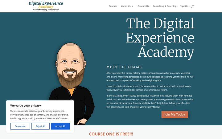 Screenshot of digitalexperienceacademy.com
