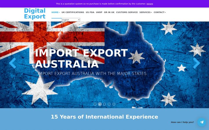 Skärmbild av digitalexport.co.uk