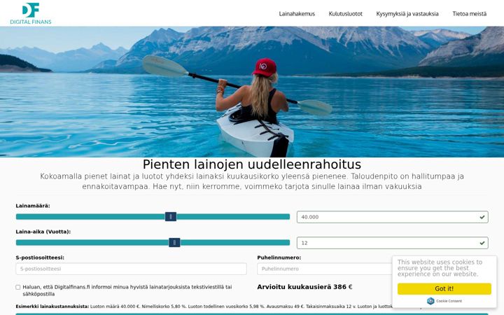 Screenshot di digitalfinans.fi