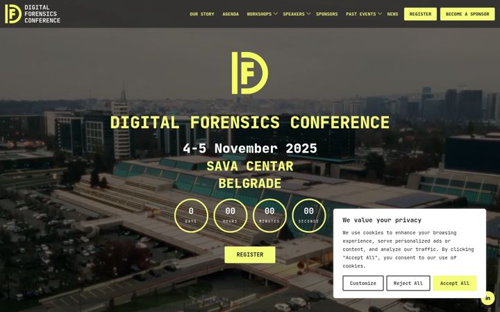 Screenshot of digitalforensicsconf.com