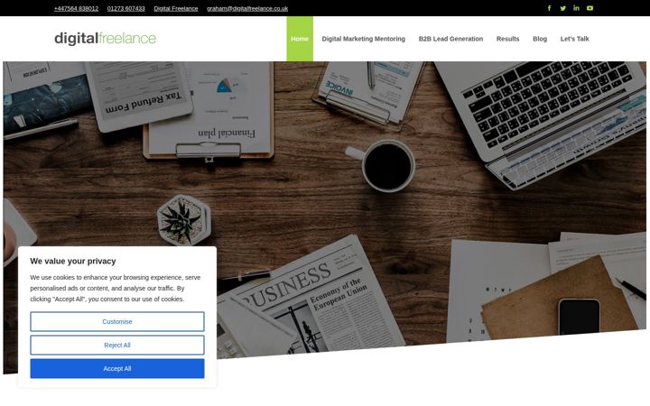 Skärmbild av digitalfreelance.co.uk