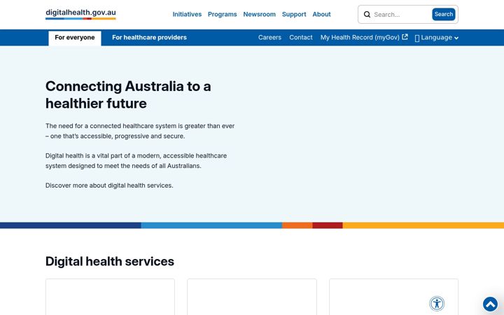 Skärmbild av digitalhealth.gov.au
