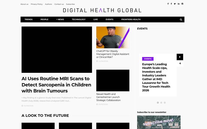Screenshot of digitalhealthglobal.com