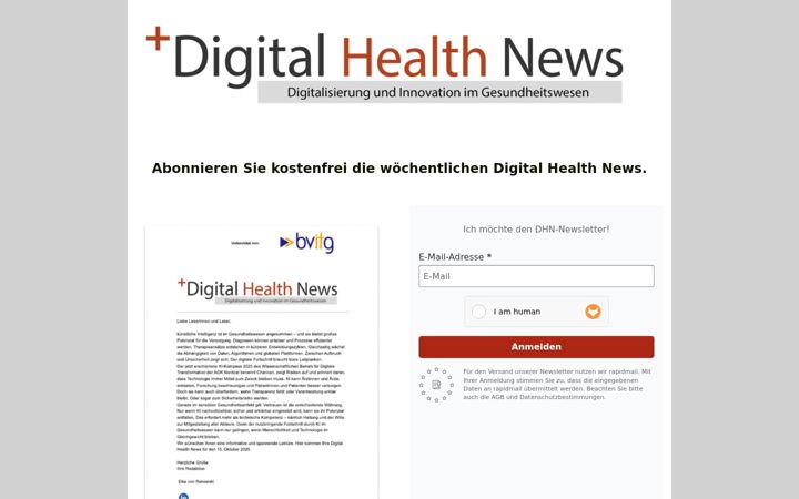 Skärmbild av digitalhealthnews.de