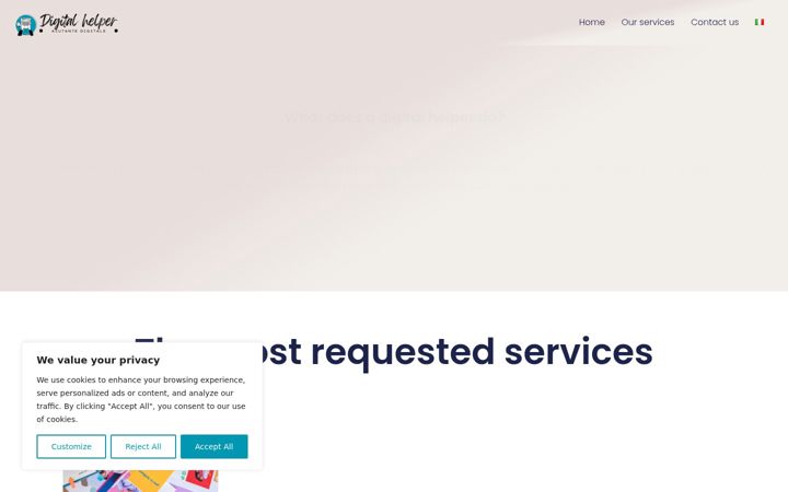 Screenshot stránky digitalhelper.it