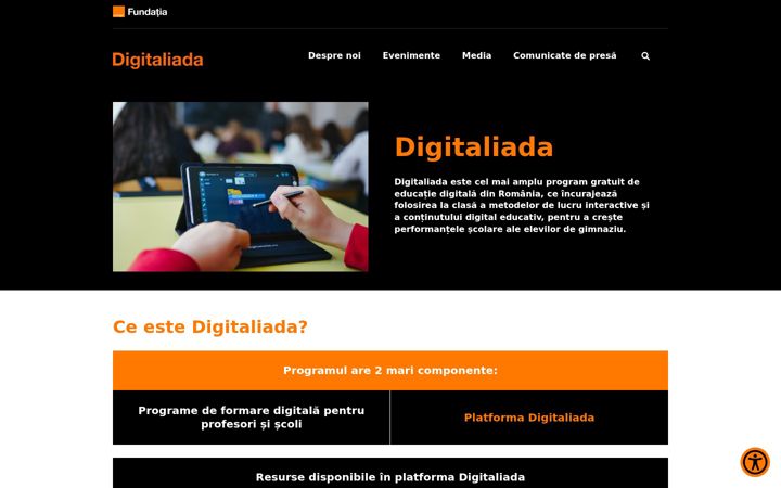 Screenshot stránky digitaliada.ro