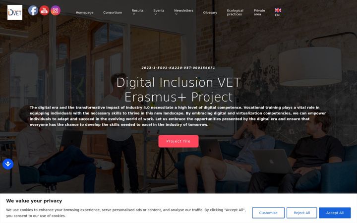 Screenshot of digitalinclusionvet.eu