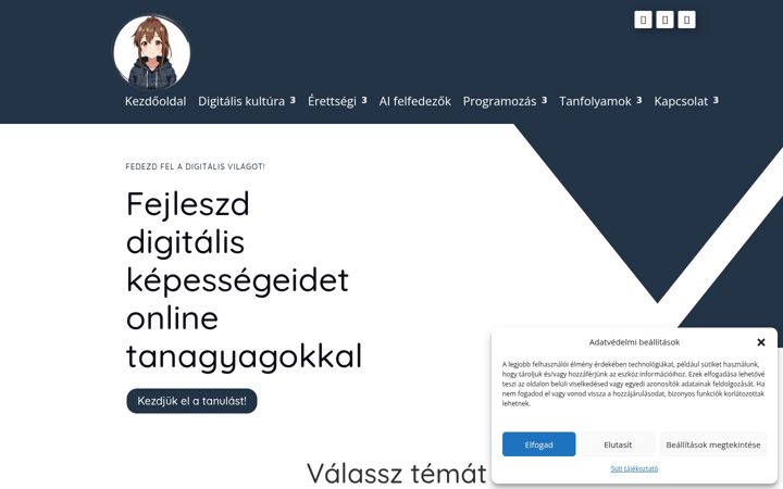 Screenshot of digitalisfelfedezok.hu