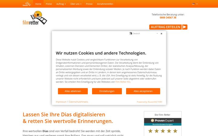 Screenshot του digitalisieren-dias.de