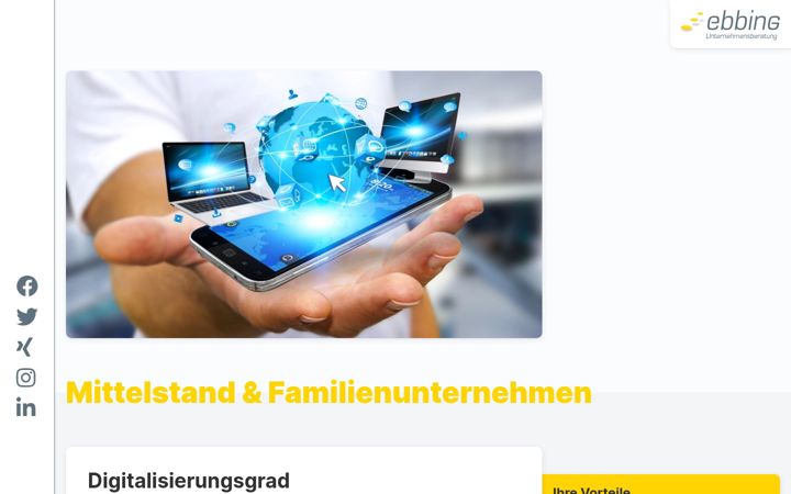 Screenshot di digitalisierungsgrad-kmu.de
