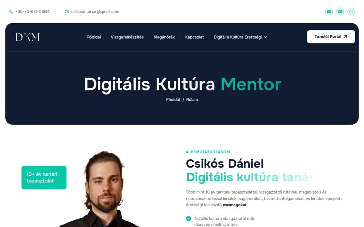Screenshot of digitaliskulturamentor.hu
