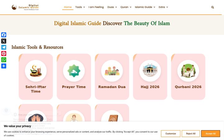 Screenshot of digitalislamicguide.com
