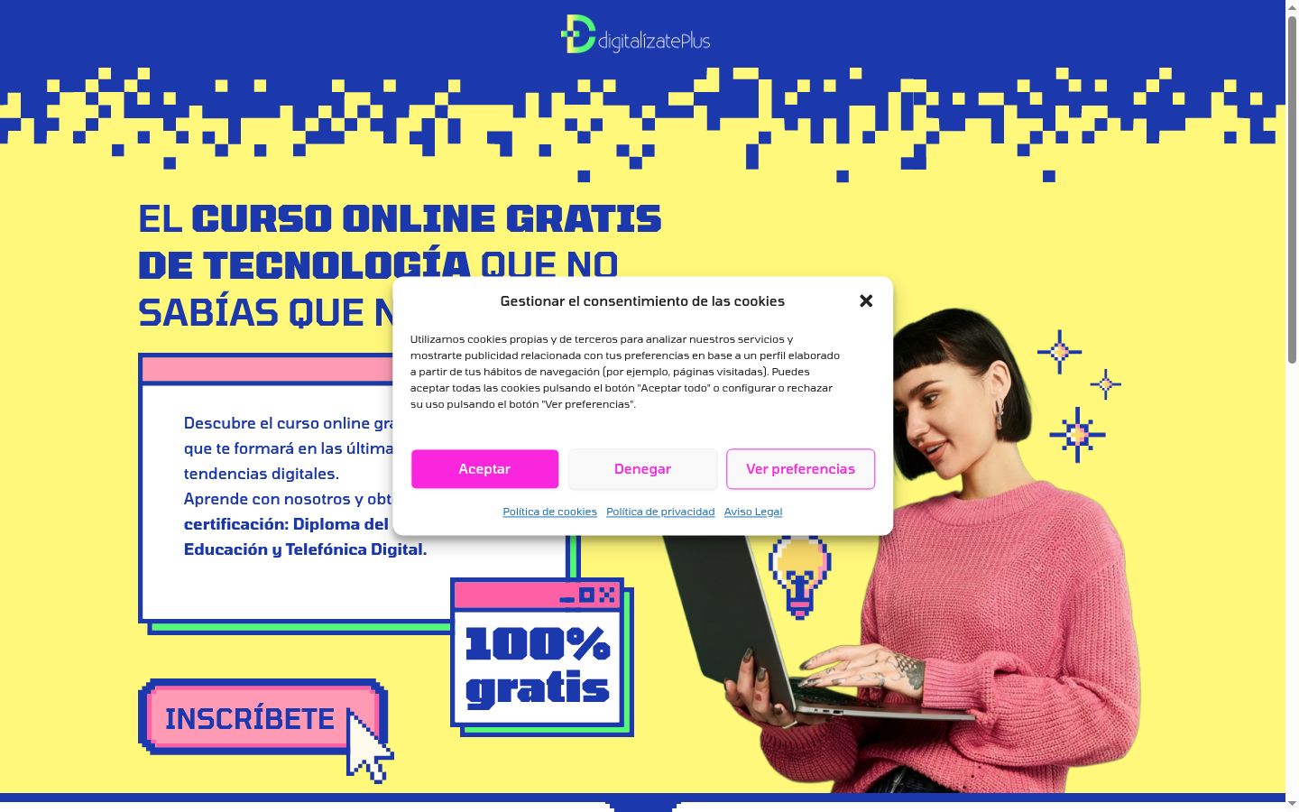 Screenshot of the consent banner shown before any interaction
