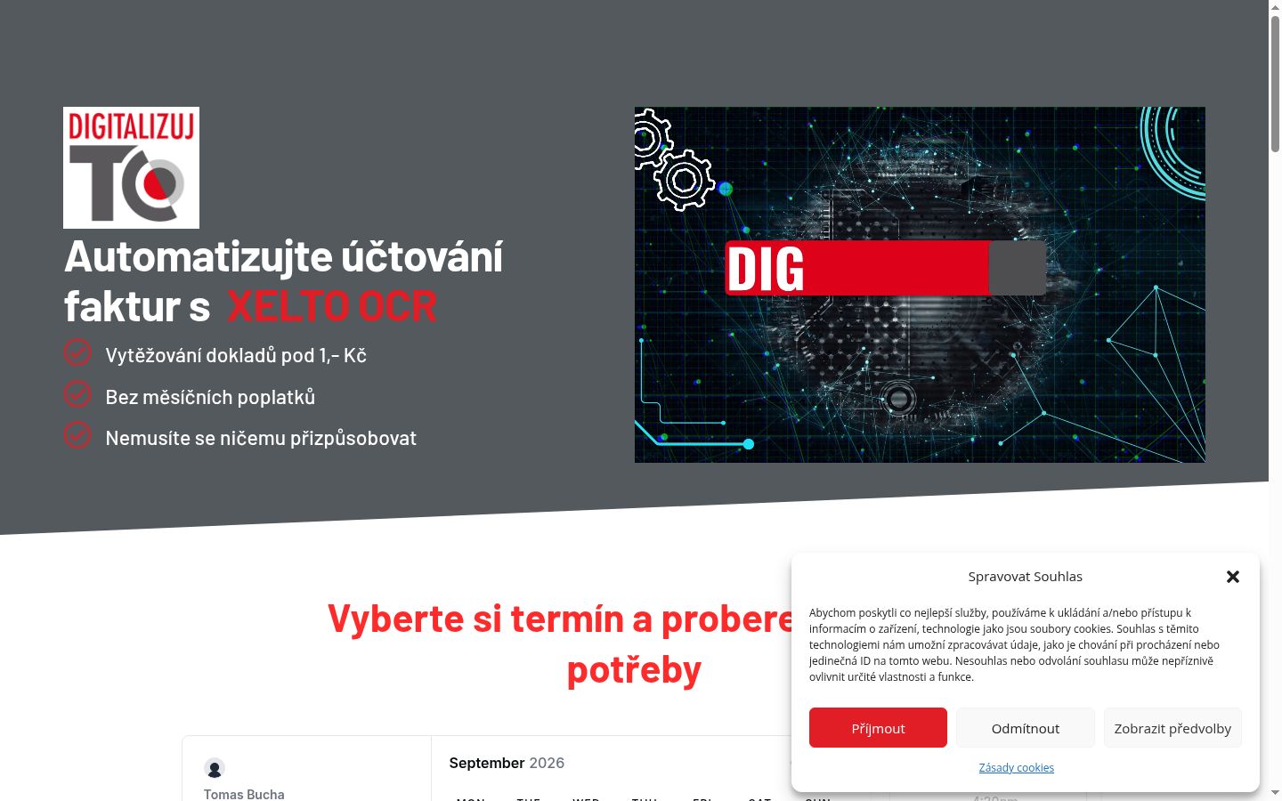 Posnetek zaslona pasice za privolitev, prikazane pred kakršno koli interakcijo