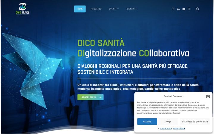 Screenshot stránky digitalizzazionecollaborativasanita.it