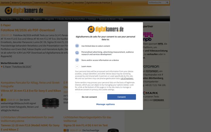 Screenshot of digitalkamera.de