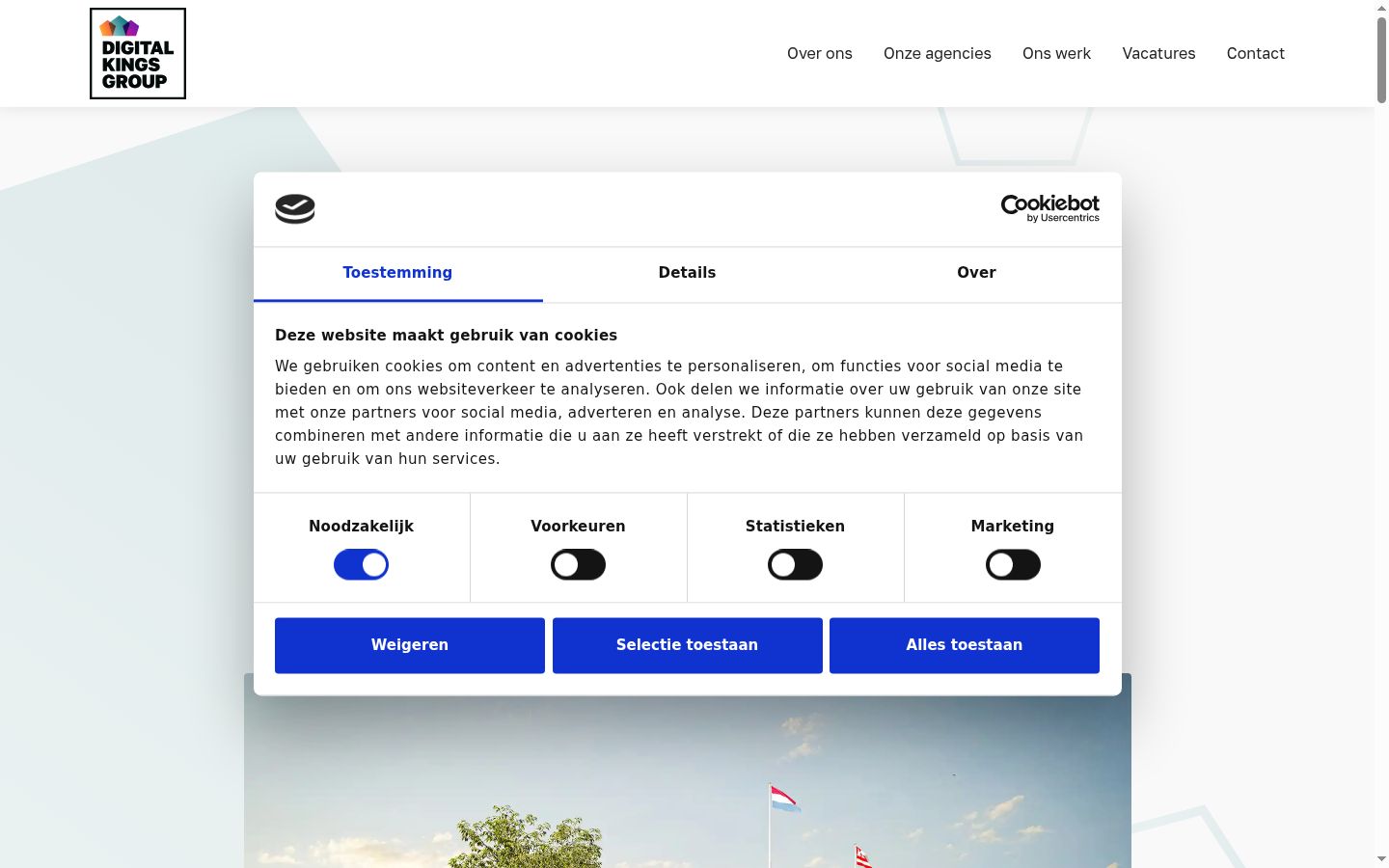 Snímka obrazovky banera súhlasu zobrazeného pred akoukoľvek interakciou