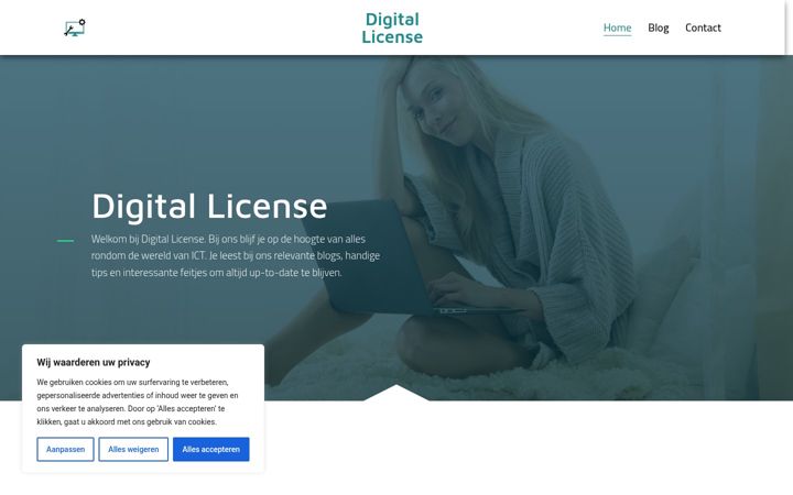 Skärmbild av digitallicense.nl