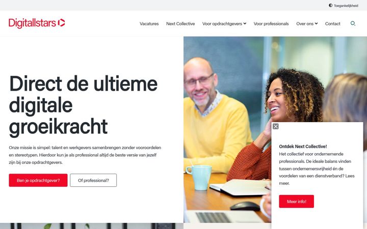 Skärmbild av digitallstars.nl