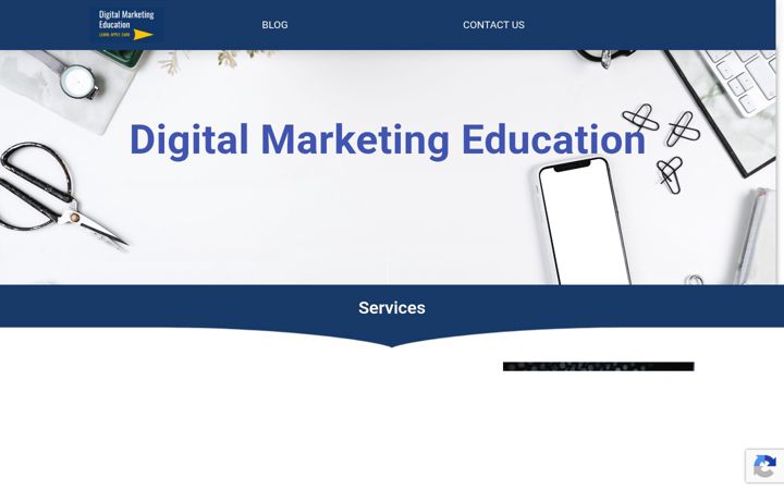 Zrzut ekranu digitalmarketingeducation.co.uk