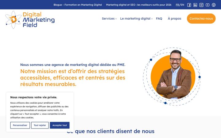 Screenshot of digitalmarketingfield.com