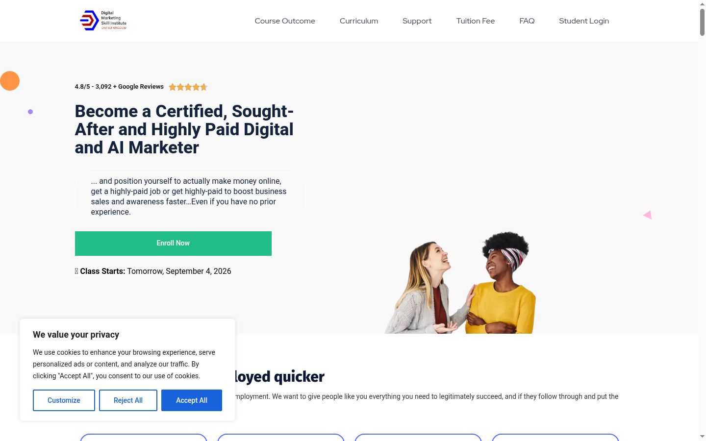 Screenshot del banner di consenso mostrato prima di qualsiasi interazione