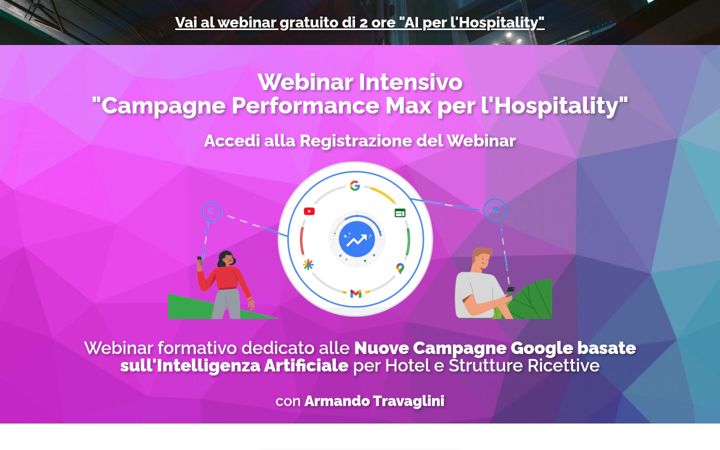 Skærmbillede af digitalmarketingturisticowebinar.it